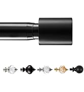 Deconovo Black Telescoping Curtain Rods 48 to 84 Inches for Living Room Bedroom, Adjustable Decor...