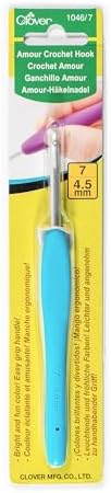 Clover 1046/7 Blue Amour Crochet Hook, Size 7, 4.5mm