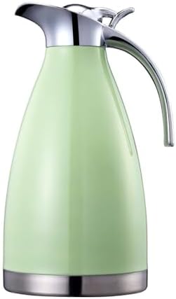 Bonnoces 68 Oz Stainless Steel Thermal Carafe - Double Walled Vacuum Insulated Thermos/Carafe with Lid - Coffee/Tea Carafe Heat & Cold Retention - 2 Liter (Green)