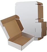 RLAVBL 9x6x2 Shipping Boxes Set of 50, White Small Corrugated Cardboard Box, Mailer Box