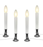 Electric Window Candle Lights with Auto Sensor, Dusk to Dawn Candle Lamps with Nickel Plated Base...