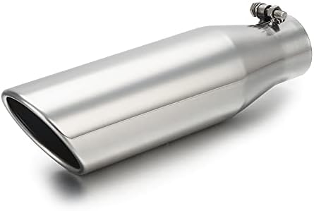 LCGP 2.25 Inch Inlet Exhaust Tip,2.25" x 3.5" x 12" Polished Exhaust Tailpipe Tip for Truck With Bolt On Design