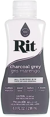 Rit Dye Liquid – Wide Selection of Colors – 8 Oz. (Charcoal Grey)