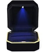 GBYAN Ring Box with LED Light Jewelry Display Gift Box for Proposal,Engagement, Wedding