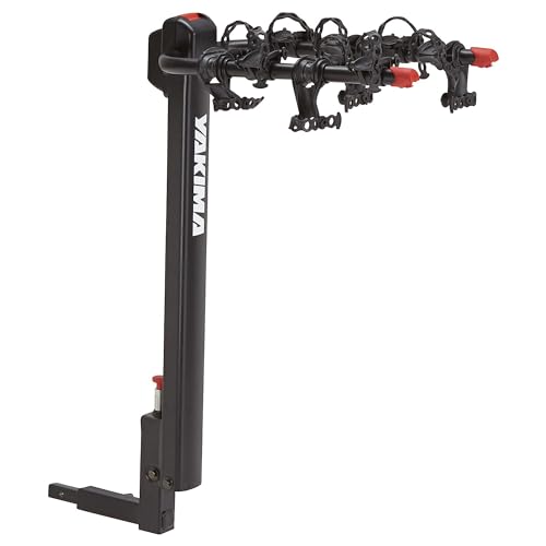 YAKIMA DoubleDown 4 - Tilting Hitch-Mounted Bike Rack for Cars, SUVs, Trucks and More, Fits 1.25” and 2” Hitches, Anti-Sway and Folding Arms, Carries 4 Bikes