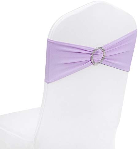 Amazon.com: WELMATCH Lavender Spandex Chair Bands Sashes - 50 pcs ...