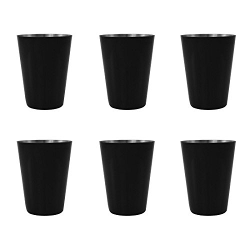 Gifts Infinity Party Black Stainless Steel Shot Glass 2 Ounce - Set of 6