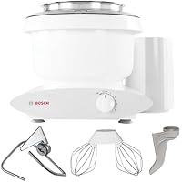  Bosch 500 Watt 6.5 Quarts Universal Plus Stand Mixer with Wire Whips, Dough Hook & NutriMill Dough Hook Extender Bundle 