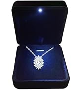 GBYAN Pendant Necklace Box with LED Light Necklace Gift Box Velvet Jewelry Display Case for Propo...