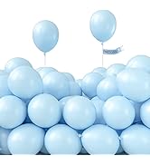 PartyWoo Blue Balloons, 50 pcs 5 Inch Pastel Blue Balloons, Latex Balloons for Balloon Garland Ar...