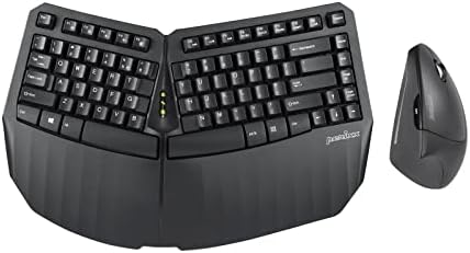 Perixx PERIDUO-813B US, Wireless Ergonomic Compact Keyboard & Vertical Mouse - Bundle with a 6-Button Ergonomic Vertical Mouse - Black - US English…