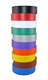 TradeGear Electrical Tape (10PK) Assorted Matte Rainbow Colors –...