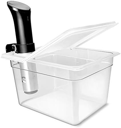 Everie Sous Vide Container 12 Quarts with Universal Collapsible Hinged Lid, Compatible with All Anova Models, Joule, Wancle, Instant Pot and Other Cookers, EVC-TY-PP