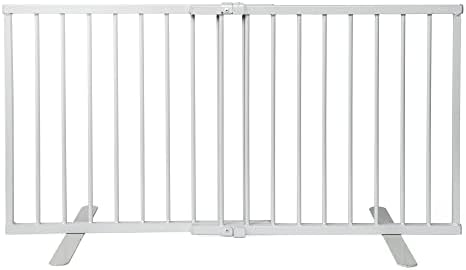 Cardinal Gates MSOG Metal Step Over Pet Gate - Adjustable Short Dog Gate - 20 Inches Tall - 24 Inches to 41 Inches Wide - White