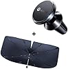 VICSEED Windshield Sun Shade + Magnetic Car Mount Vent