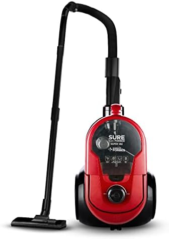 Eureka Forbes SuperVac 1600 Watts Powerful Suction,bagless Vacuum Cleaner with cyclonic Technology,7 Accessories,1 Year Warranty,Compact,Lightweight & Easy to use (Red) 1 liter HEPA Filter 1 piece