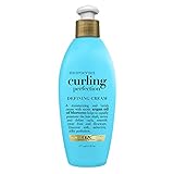 OGX Argan Oil of Morocco Curling Perfection Curl-Defining Cream, Hair-Smoothing Anti-Frizz Cream to Define All Curl Types & Hair Textures, Paraben-Free, Sulfated-Surfactants Free, 6 oz