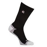 Carhartt womens Plus Force Performance Work Crew 3 Pair Pack Casual Sock, Black, Medium US