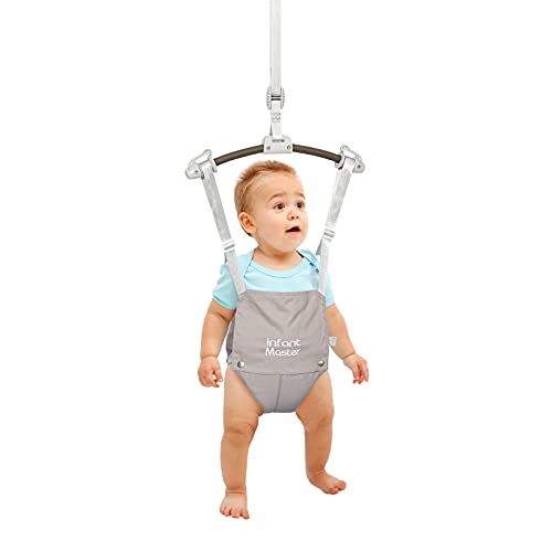 Infant Master Baby Doorway Jumpers, Sturdy Johnny Jumper w/Adjustable 10.8'-23.6' inches Strap, Soft Baby Johnny Bouncer w/Seat Bag, Ideal Gift for Infant, Portable and Easy to Use, Grey