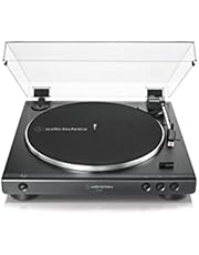 Audio-Technica AT-LP60X-BK Fully Automatic Belt-Drive Stereo Turntable, Hi-Fi, 2 Speed, Dust Cover, Anti-Resonance, Die-Cast Aluminum Platter,Black, Wired