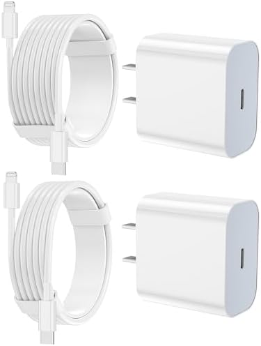 iPhone Charger Apple Charger,[Apple MFi Certified]2 Pack Apple Type C Wall Charger Block with 2 Pack [6FT&10FT] Long USB C to Lightning Cable for iPhone 14/13/12/12 Pro Max/11/Xs Max/XR/X,AirPods Pro