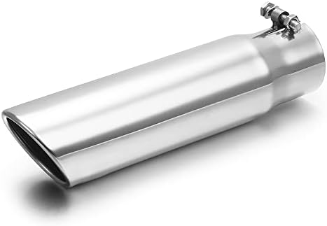 LCGP 2.5 Inch Inlet Exhaust Tip,2.5" x 3" x 12" Polished Exhaust Tailpipe Tip for Truck with Bolt On Design