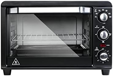 Healsmart Toaster Oven with 20Litres Capacity,Compact Size Countertop Toaster, Easy to Control with Timer-Bake-Broil-Toast Setting, 1200W, Stainless Steel,16x11in,Black,Extra Large