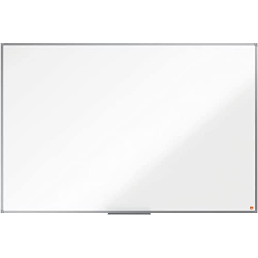 Nobo Steel Magnetic Whiteboard, 1500 x 1000 mm, Aluminium Trim, Corner Wall Mounting, Includes Whiteboard Pen Tray, Essence Range, White, 1905212