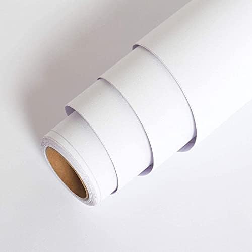 LaCheery 40CM x 7M Matte White Contact Paper Peel and Stick Wallpaper White Removable Wallpaper for Walls Cabinets Countertops Self Adhesive Vinyl Film for Bedroom Living Room Wall Paper Roll Decor