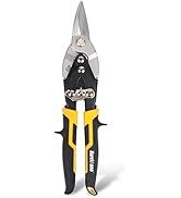 Hurricane 10 Inch Cr-Mo Blade High Leverage Aviation Tin Snips, Straight Cut, Heavy Duty Metal Cu...