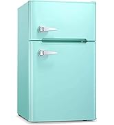 Antarctic Star Compact Mini Refrigerator Separate Freezer, Small Fridge Double 2-Door Adjustable ...