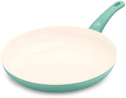 GreenLife Soft Grip Healthy Ceramic Non-Stick 30 cm Frying Pan Skillet, PFAS-Free, Oven Safe, Turquoise