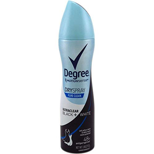 Degree UltraClear Black+White Pure Clean Dry Spray Antiperspirant Deodorant, 3.8 oz (Pack of 6)