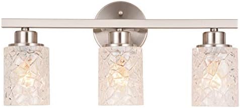 ALICE HOUSE 20.5" Vanity Lights, 3 Light Wall Lighting, Brushed Nickel Finish Bathroom Lights Over Mirror, Bathroom Lighting, ETL Listed, AL9082-W3