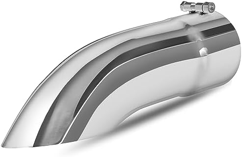 AUTOSAVER88 3.5 Inch Inlet Exhaust Tip, 3.5" Inlet 3.5" Outlet 12" Overall Length Stainless Steel Turn Down Tailpipe Chrome-Plated Exhaust Tips