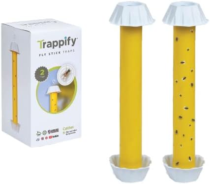 Trappify Hanging Fly Traps Outdoor: Fruit Fly Traps for Indoors | Gnat Trap | Gnat Traps for House Indoor | Fly Trap Indoor - Disposable Sticky Fly Trap for Indoor House Pest Control (2 Pack)