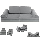 Costzon Convertible Kids Play Couch Sofa w/Large Size, Modular Folding Sofa Building Fort Playset...