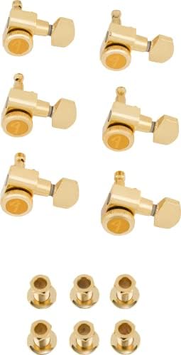 Fender Deluxe Locking Staggered Guitar Tuners, Stocking Stuffers, Guitar Accessories, Gold