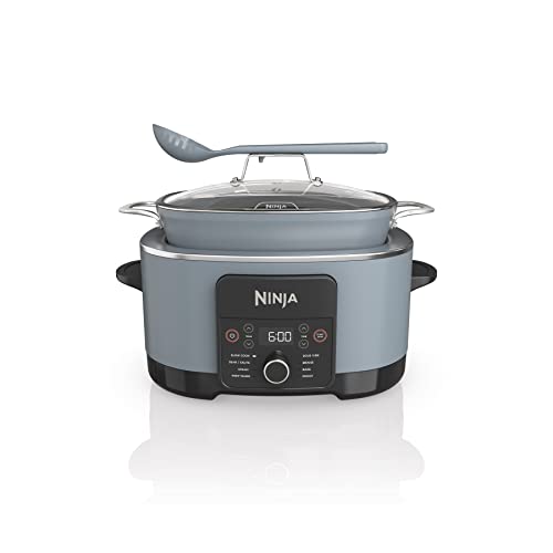 3 in 1 multicooker - Ninja MC1001 Foodi PossibleCooker PRO 8.5 Quart Multi-Cooker, with 8-in-1 Slow Cooker, Pressure Cooker, Dutch Oven & More, Glass Lid & Integrated Spoon, Nonstick, Oven Safe Pot to 500°F, Sea Salt Grey