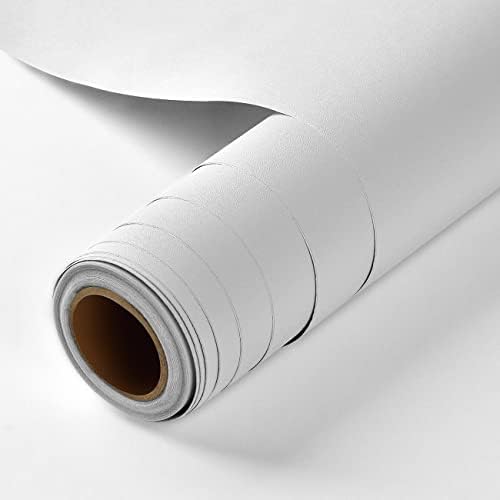 White Frosted Contact Paper, 24"x197" Peel and Stick Wallpaper, Thick Matte White Wallpaper Self-Adhesive and Waterproof Removable DIY Decorative for Kitchen Countertops, Cabinets, Shelves, Table