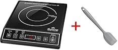 1800W Portable Induction Cooktop Countertop Burner, Black 9100MC/BT-M20B with Silicone Spatula