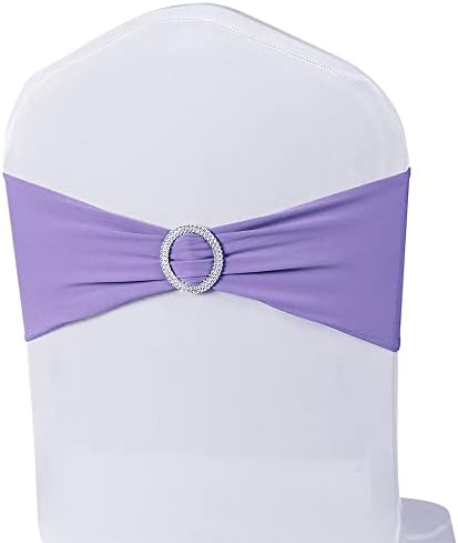 Amazon.com: WELMATCH Lavender Spandex Chair Bands Sashes - 50 pcs ...