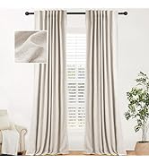 INOVADAY 100% Blackout Curtains for Bedroom 84 Inches Long 2 Panels Set, Back Tab/Rod Pocket Line...