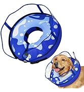 BARKLESS Dog Cone, Soft Dog Donut Collar after Surgery for Large Medium Dogs, Inflatable Dog Cone...