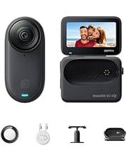 Insta360 GO 3S Przenośna minikamera 4K, POV, montaż w dowolnym miejscu, stabilizacja, akumulator 140 min., wodoszczelność 10 m, funkcje oparte na sztucznej inteligencji, Apple Find My, 128 GB, czarna