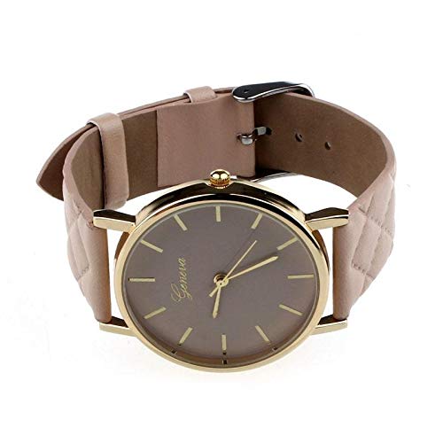 Fashion Geneva hight quality Wristwatch Fashionable Unique Leather Watchband Watch Women Quartz Dress Watch 1pc راقب Watches Jewellery (Color : F)