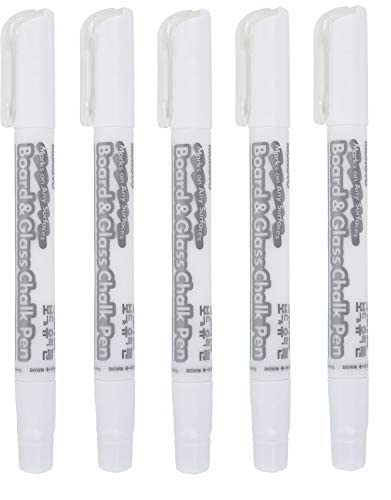 Mungyo Board & Glass Chalk Pen Marker Set Of 5 (White)