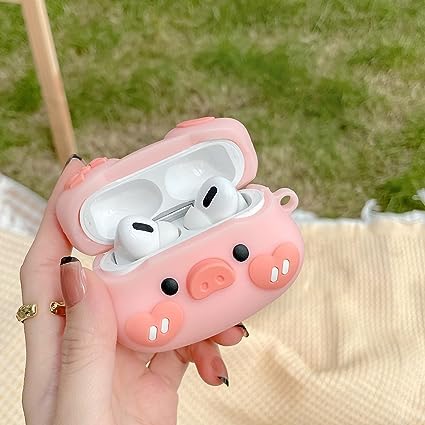 Miracase Upgrade Cover for Airpods Pro 2 2022 Launch Case, Triple Layer Protective Liquid Silicone Case for AirPods Pro 2nd Gen (Cute Bow Piggy)