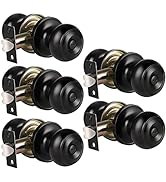 KNOBWELL 5 Pack Matte Black Door Knobs Privacy Door Knob for Bedroom or Bathroom Door Knob, Inter...