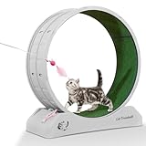 FOLTUSYMY Cat Wheel, Cat Exercise Wheel with Removable Carpeted Runway, 2 Minute Easy Hand Installation, Fun Cat Wand, Cat Running Wheel Cat and Fitness